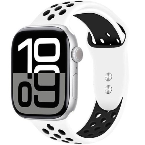 Image of Pasek Crong Duo Sport do Apple Watch 49/46/45/44 mm, biało-czarny