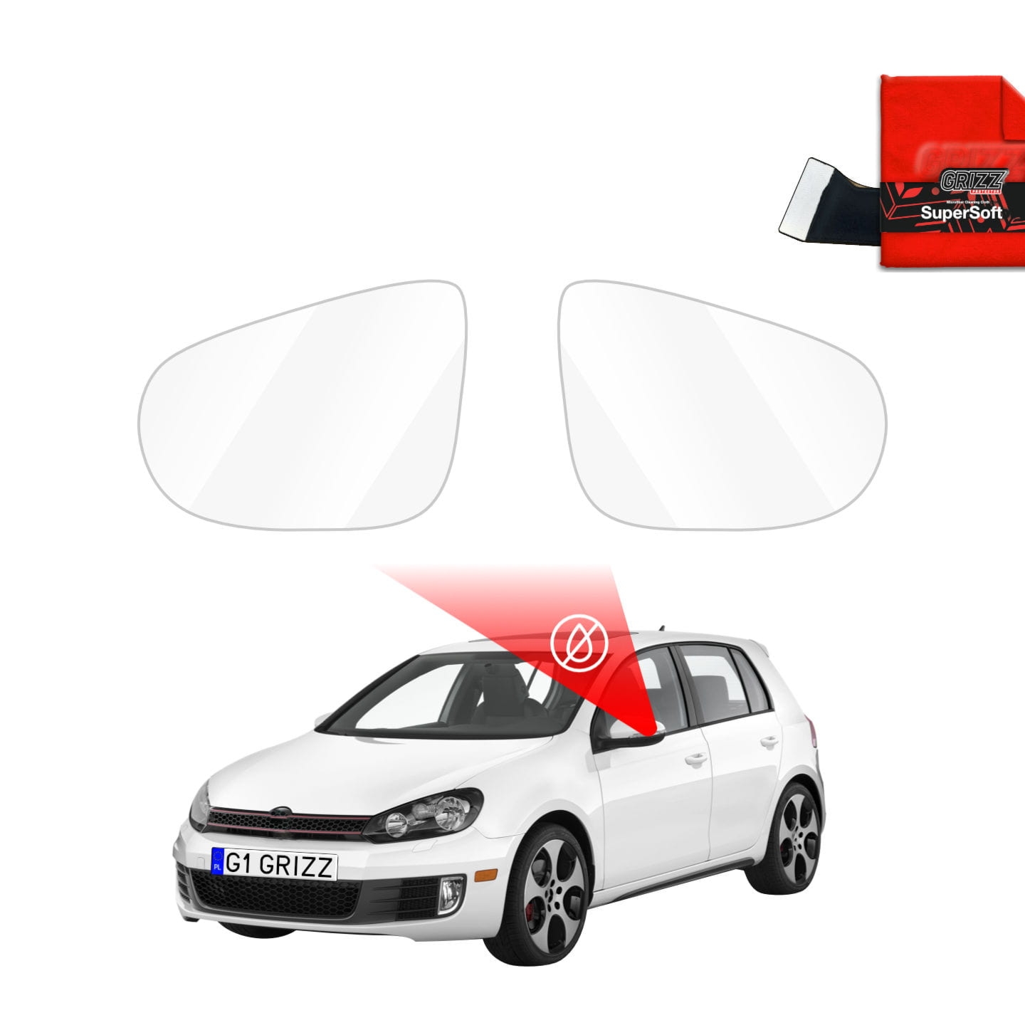 Folia przeciwdeszczowa Grizz Protector na lusterka do Volkswagen Golf 6 (2008-2012)