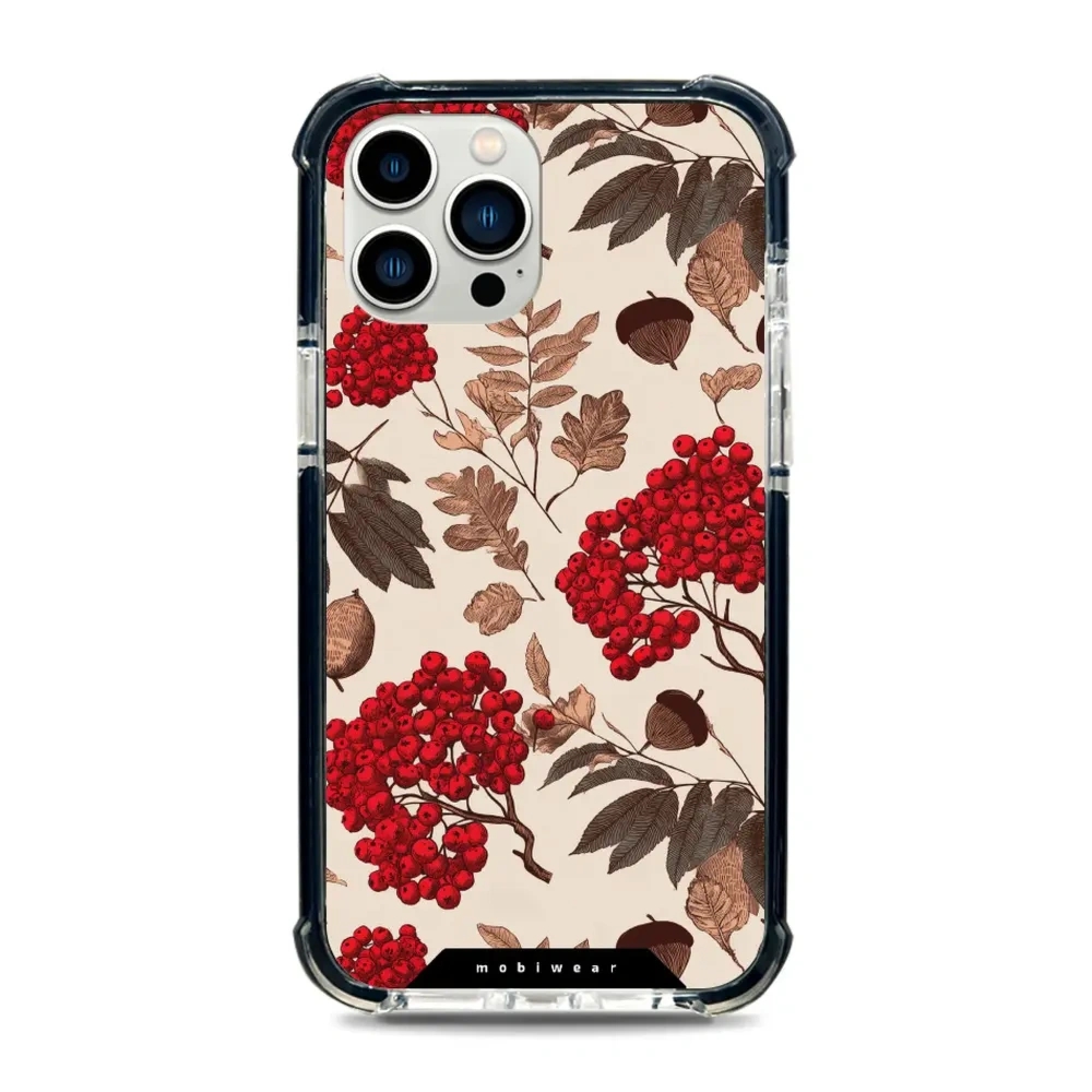 Etui ochronne do iPhone 12 Pro Max do MagSafe, Mobiwear Elite Bumper, jarzębina na ecru