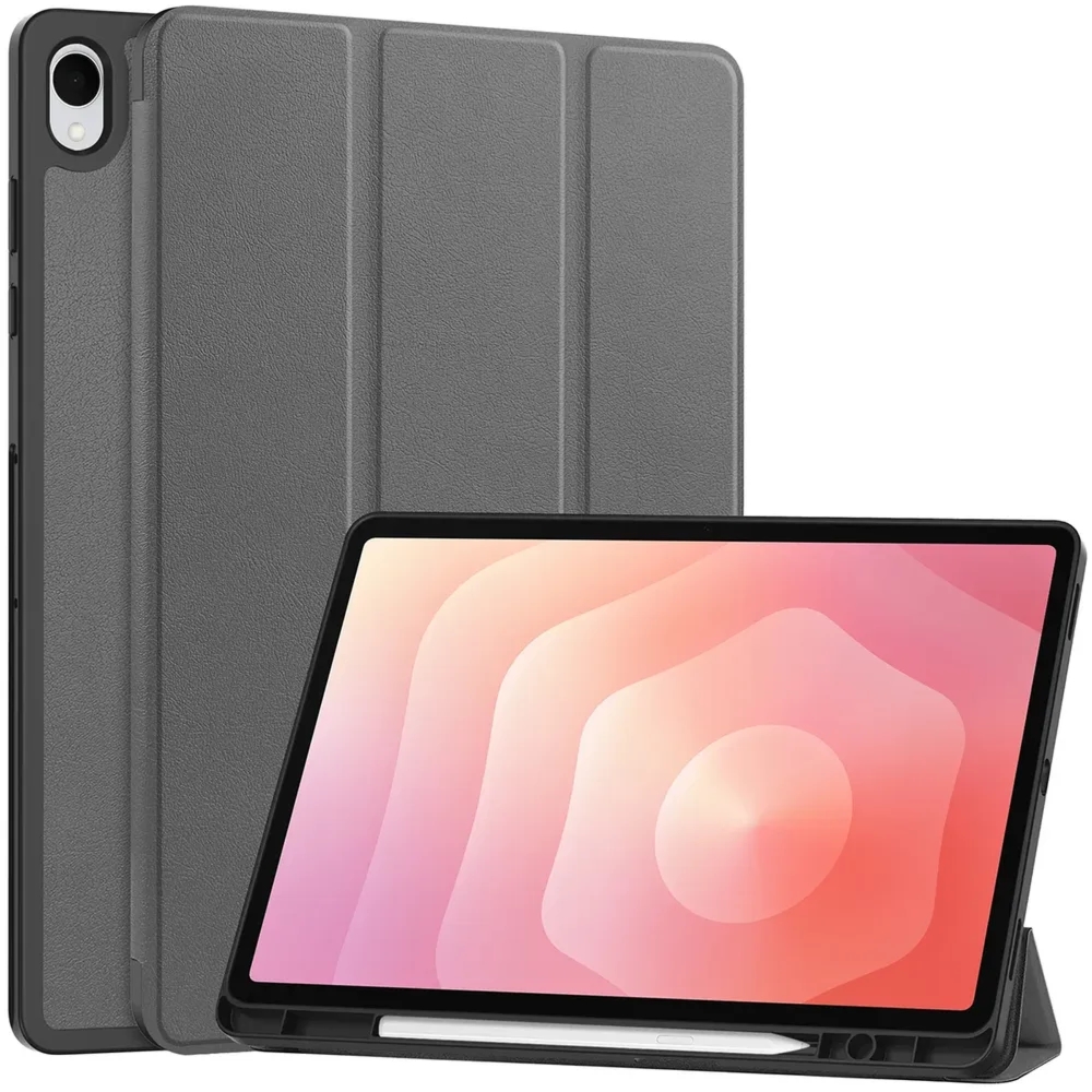Etui z klapką Bizon Case Tab Lizard do Galaxy Tab S12 Plus, szare