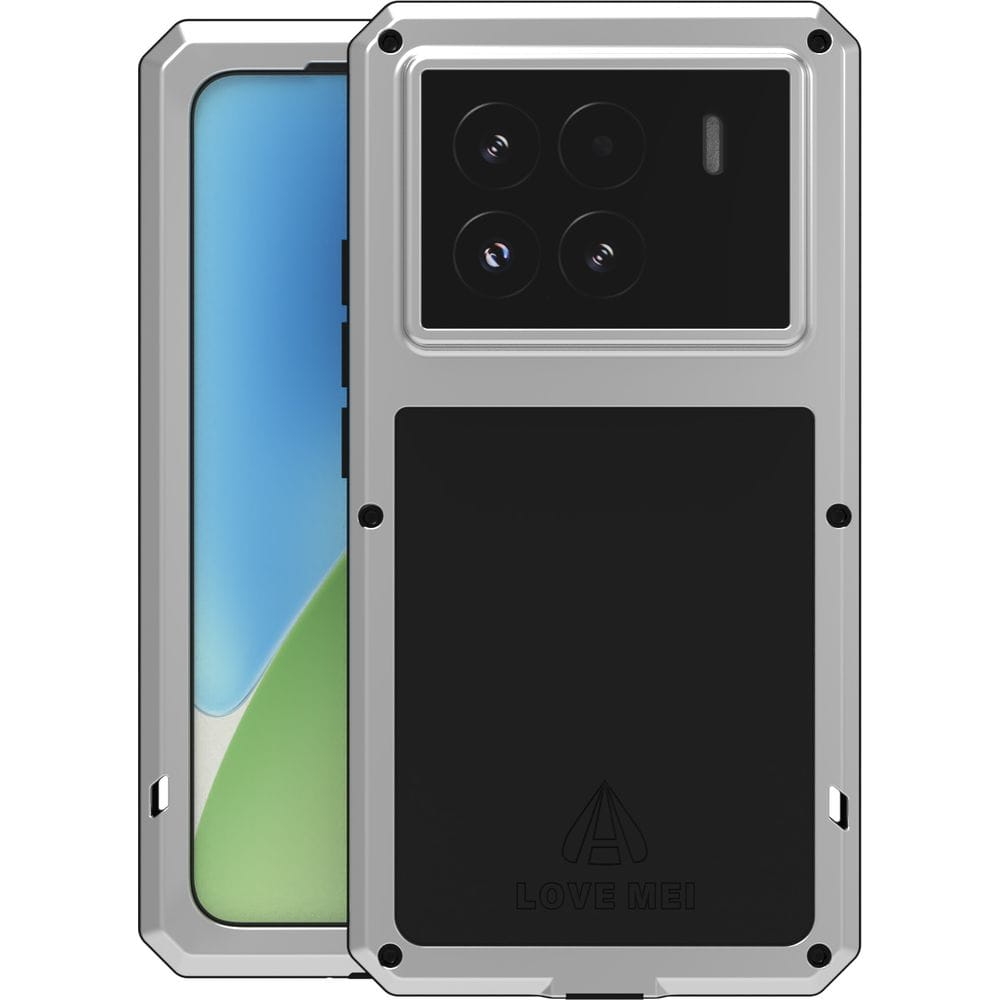 Image of OUTLET: Etui pancerne + szkło LOVE MEI Powerful do Xiaomi 15, srebrne