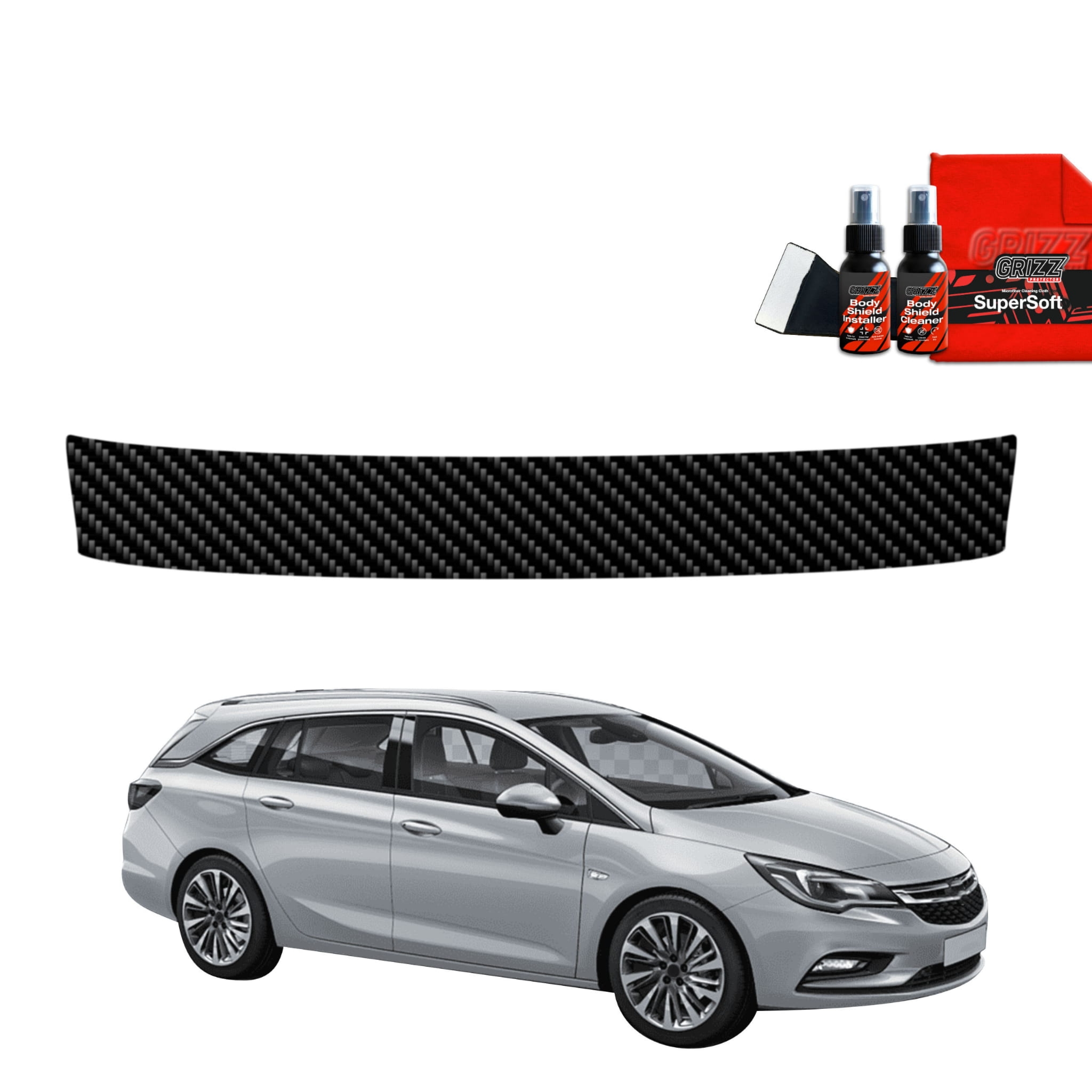 Folia karbonowa Grizz Protector na próg bagażnika do Opel Astra J Kombi 5D (2012-2015)