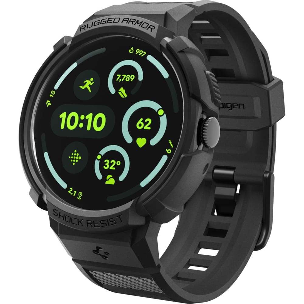 Etui z paskiem Spigen Rugged Armor Pro do Pixel Watch 4 (41 mm), czarne