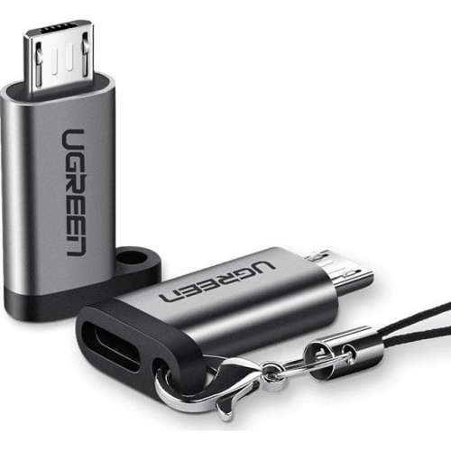 Image of Adapter przejściówka z USB-C na MicroUSB Ugreen, szary