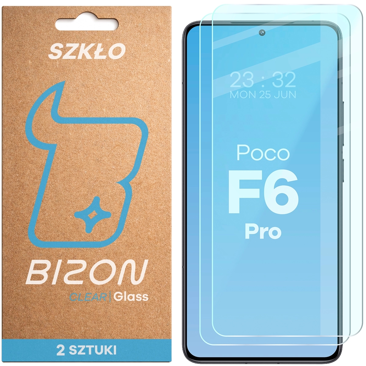 Szkło hartowane Bizon Glass Clear Duo do Xiaomi POCO F6 Pro, 2 sztuki