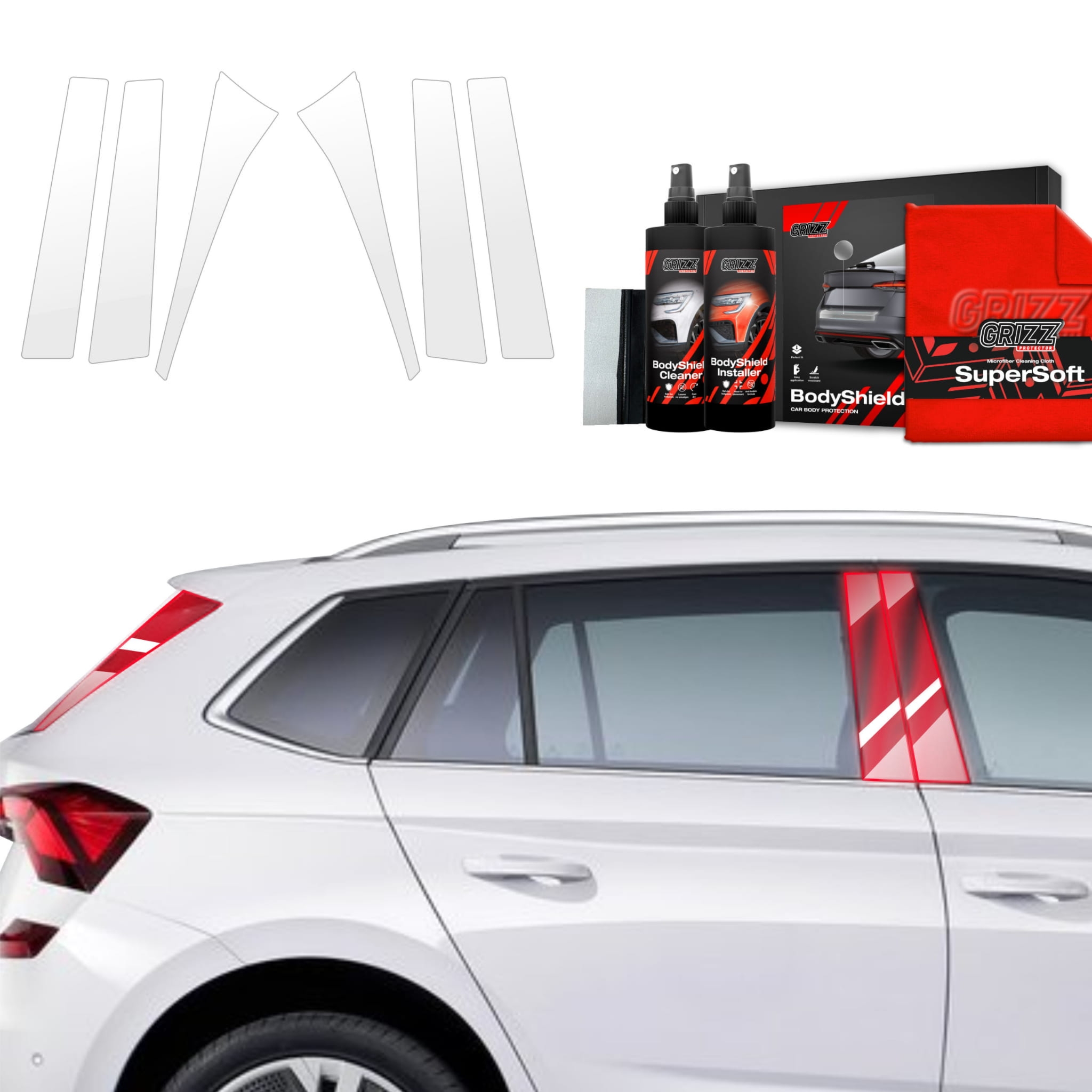 6w1 Folia ochronna na słupki Grizz Protector do Skoda Kamiq (2019-2025)