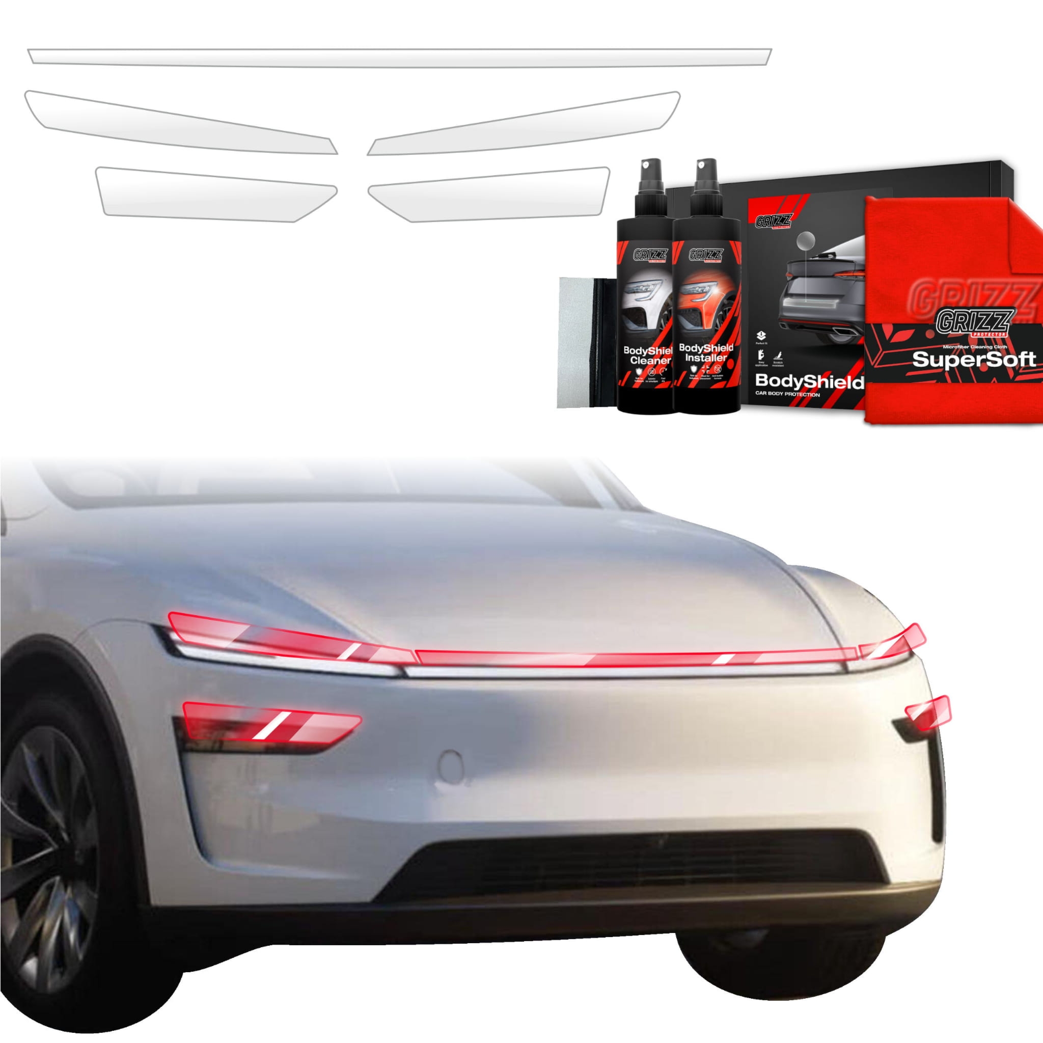 5w1 Folia ochronna na lampy Grizz Protector do Tesla Model Y Juniper (2024-2025)
