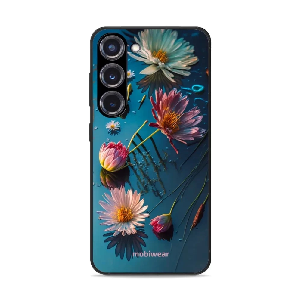 Etui ochronne do Galaxy S23 Plus, Mobiwear Glossy Case, niebiesko-kwieciste