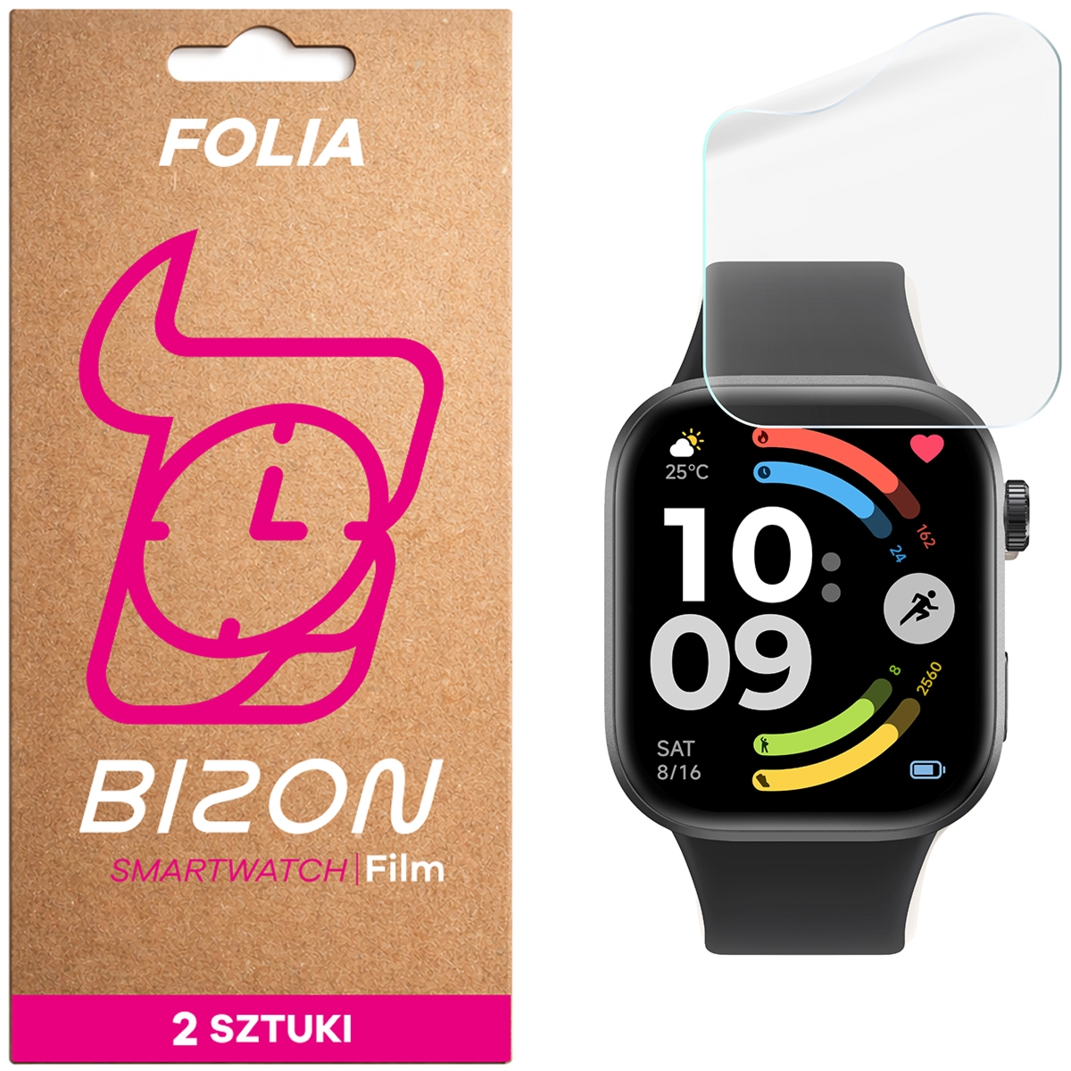 Folia hydrożelowa na ekran Bizon Watch Film Hydrogel Duo do Xiaomi Redmi Watch 6, 2 sztuki