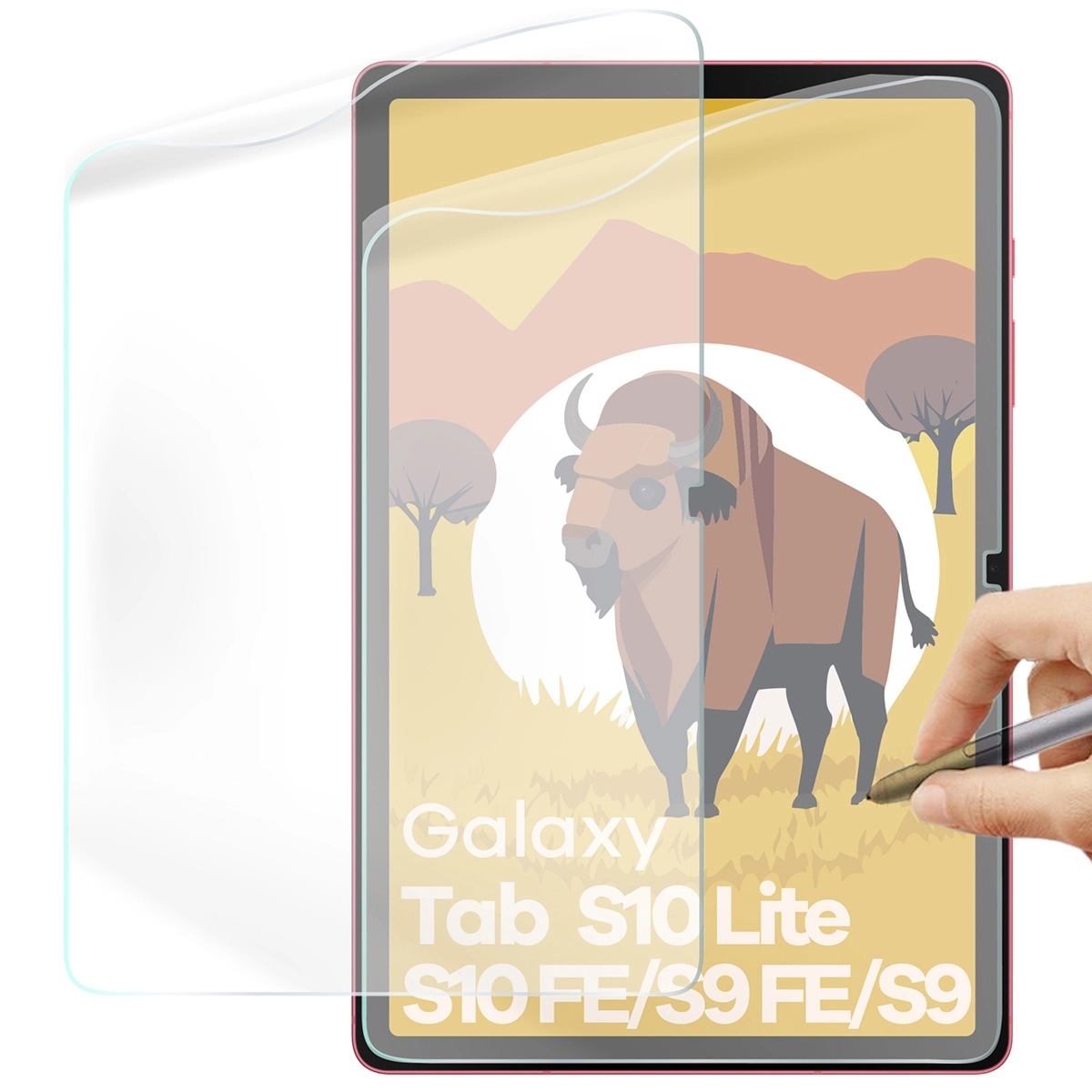 Folia imitująca papier Bizon Film Tab Papirus Duo do Galaxy Tab S10 Lite / S10 FE / S9 FE / S9 2 sztuki