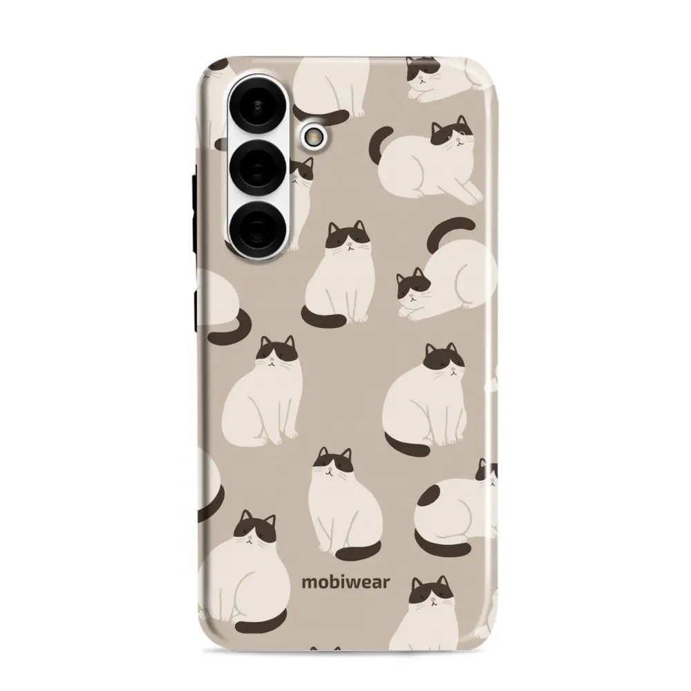 Etui ochronne do Galaxy S25 Plus, Mobiwear Elite Pro, kawa miau