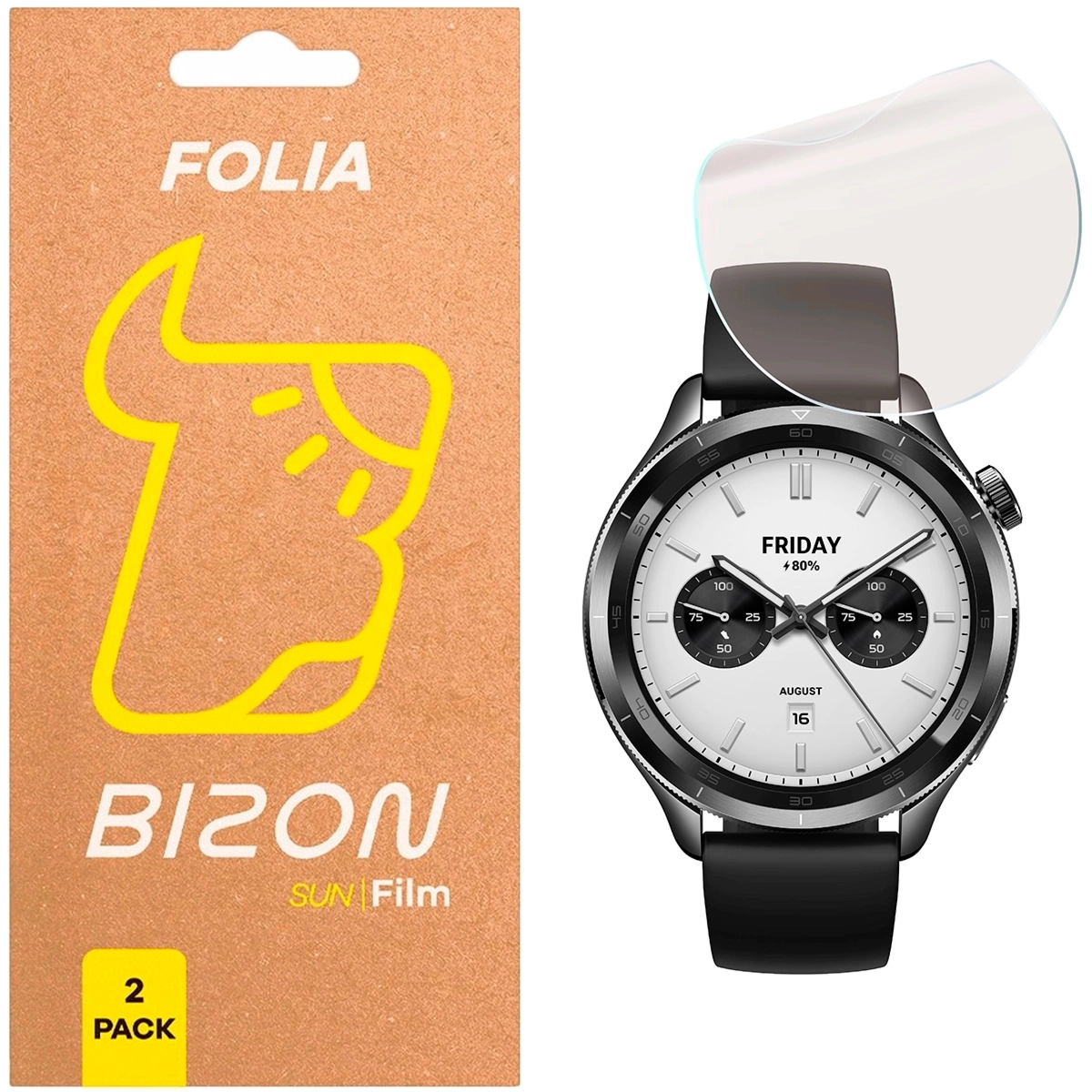 Folia matowa Bizon Watch Film Sun Duo do OnePlus Watch 3, 2 sztuki