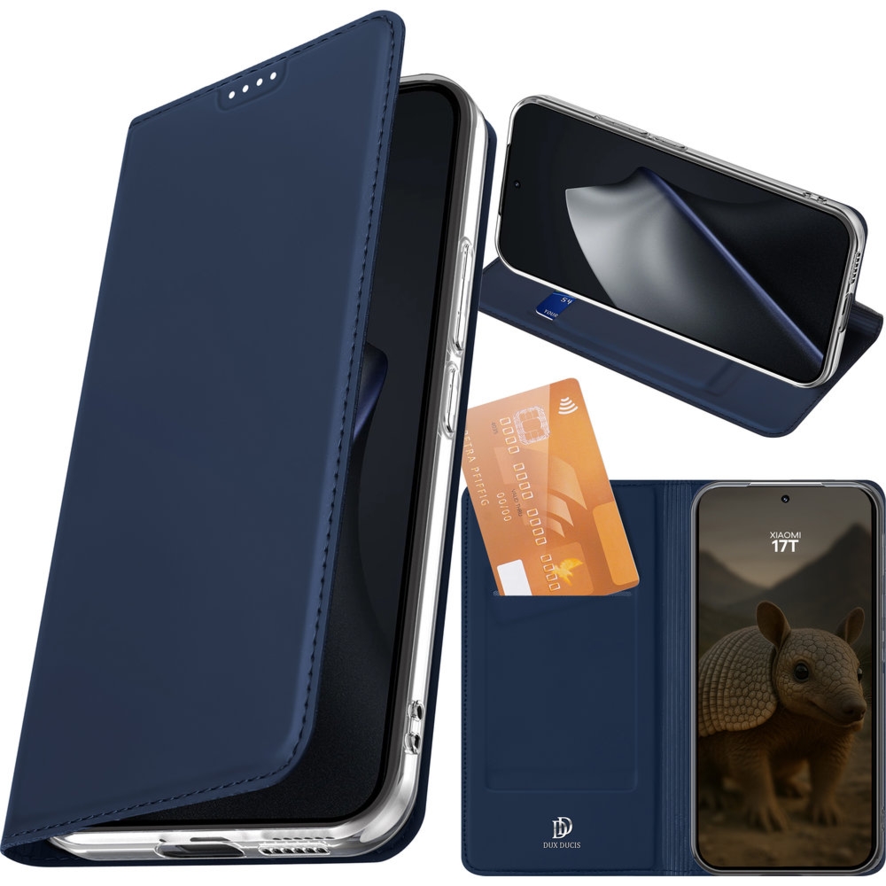 Etui z klapką Dux Ducis Skin Pro do Xiaomi 17T, granatowe