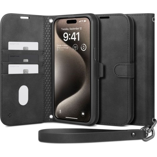 Image of Etui Spigen Wallet S Pro do iPhone 15 Pro Max, czarne