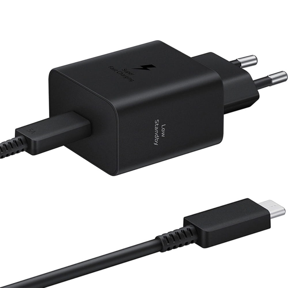 OUTLET: Ładowarka sieciowa USB-C PD PPS 45W, Samsung Power Adapter, kabel USB-C, czarna