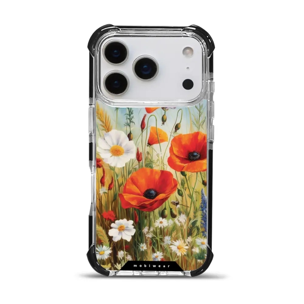 Etui ochronne do iPhone 17 Pro do MagSafe, Mobiwear Elite Bumper, łąkowe kwiaty