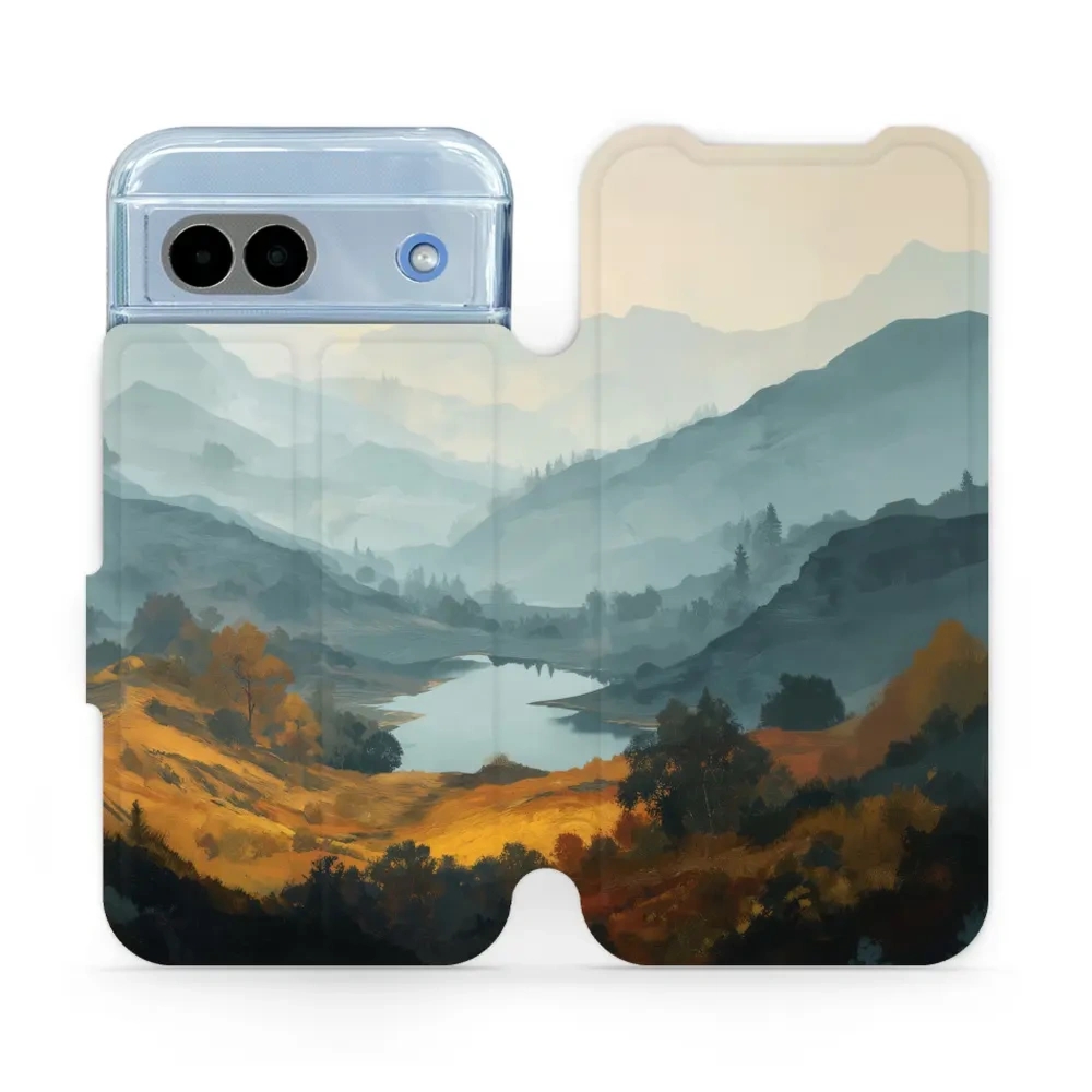 Etui z klapką do Google Pixel 8a, Mobiwear Book, jezioro w dolinie