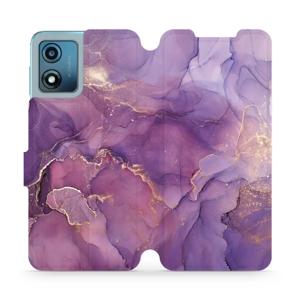 Image of Etui z klapką do Motorola Moto E13, Mobiwear Book, fioletowe