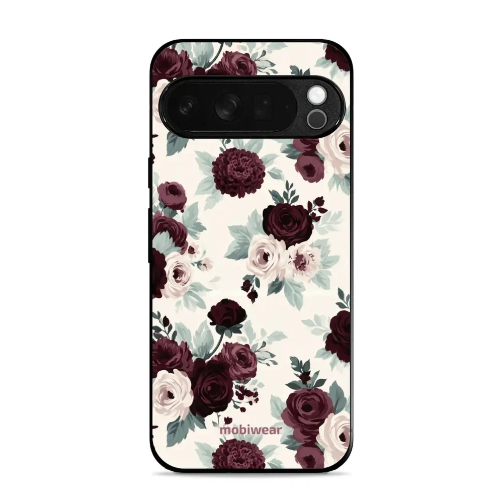 Etui ochronne do Google Pixel 10 Pro XL, Mobiwear Glossy Case, róże z szałwią na kremie