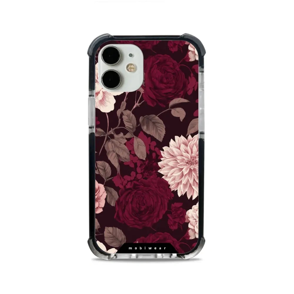 Etui ochronne do iPhone 12 mini do MagSafe, Mobiwear Elite Bumper, wino i dalie