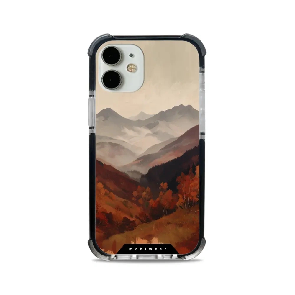 Etui ochronne do iPhone 12 mini do MagSafe, Mobiwear Elite Bumper, mglista dolina w górach