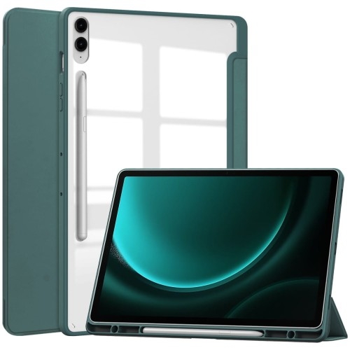 Image of Etui Bizon Case Tab Clear Matt do Galaxy Tab S9 FE Plus, ciemnozielone