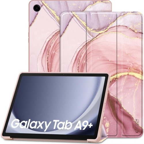 Image of Etui Tech-Protect SmartCase do Galaxy Tab A9 Plus, różowo-marmurowe