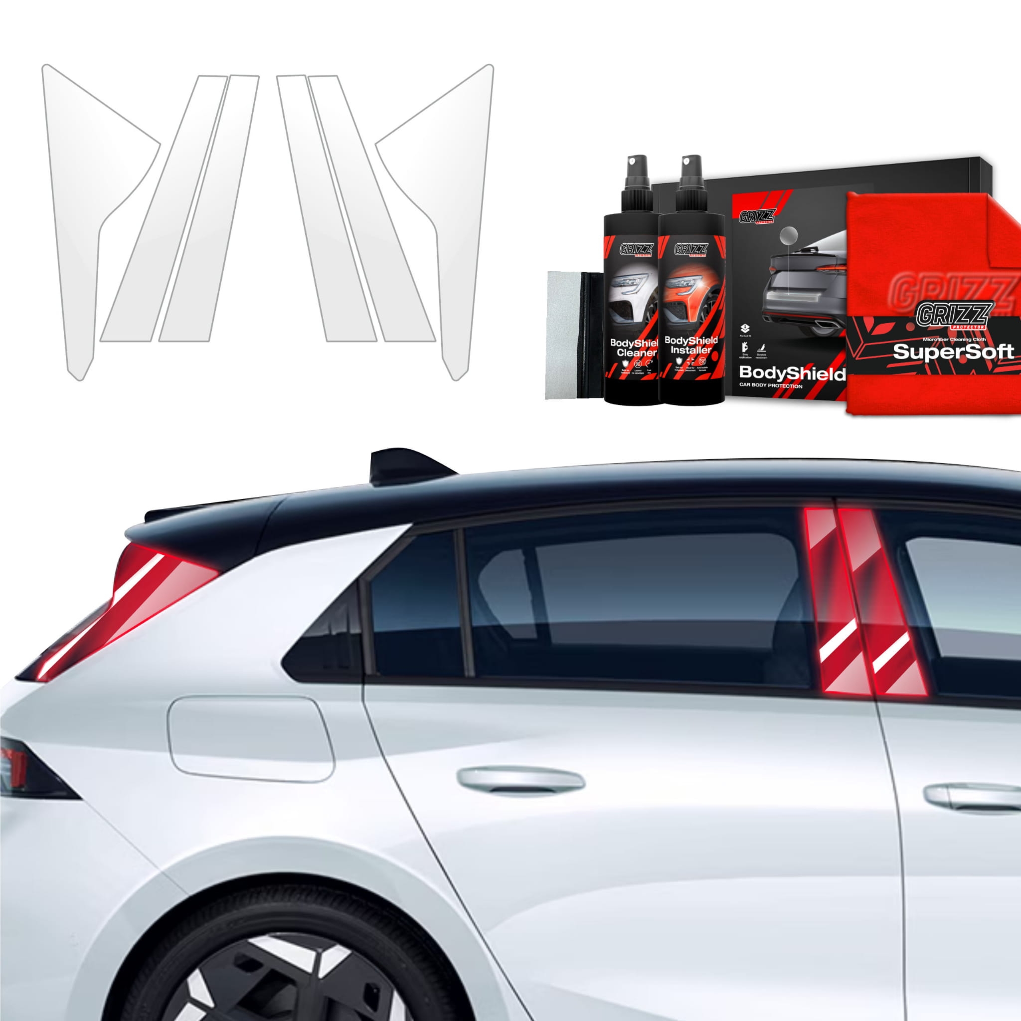 6w1 Folia ochronna na słupki Grizz Protector do Opel Astra (2021-2024)