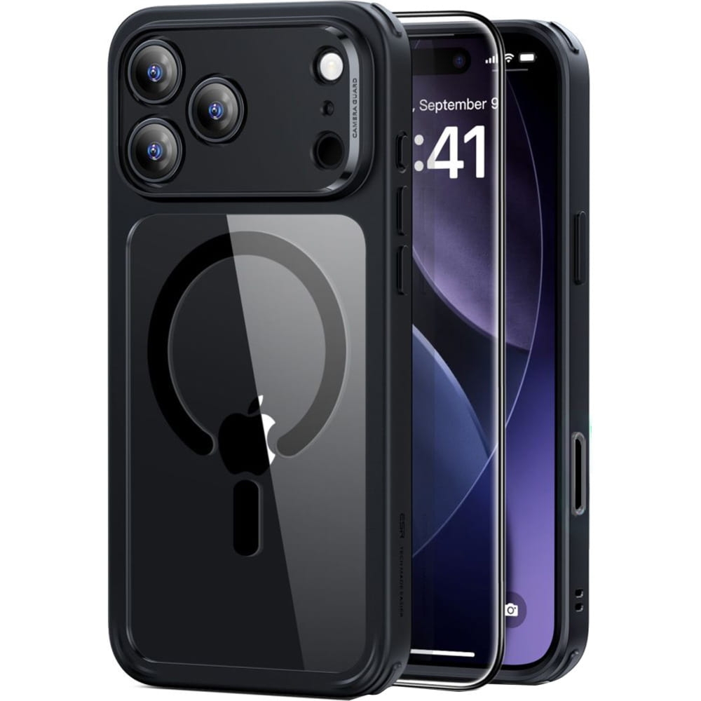 Zestaw etui + szkło, ESR Classic Hybrid MagSafe & Tempered Glass do iPhone 17 Pro, czarno-przezroczyste