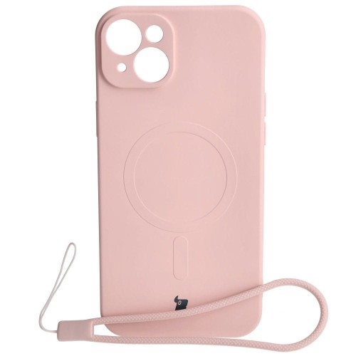 Image of Etui Bizon Case Silicone MagSafe do Apple iPhone 15 Plus, jasnoróżowe