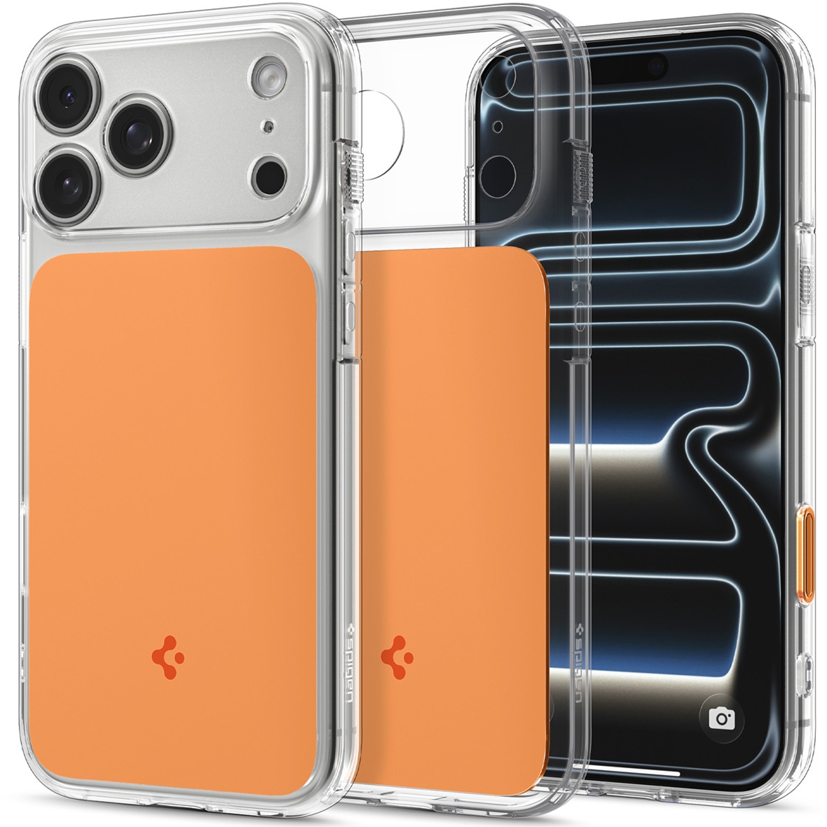 Etui Spigen Ultra Hybrid T Mag (CC) do MagSafe do iPhone 18 Pro Max / 17 Pro Max, przezroczysto-pomarańczowe