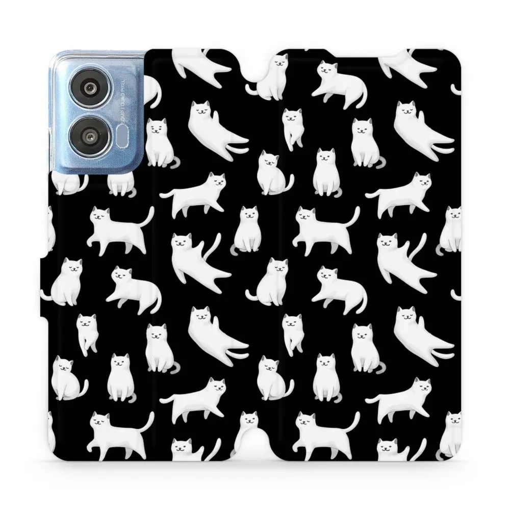 Etui z klapką do Motorola Moto G04, Mobiwear Book, kotki luna