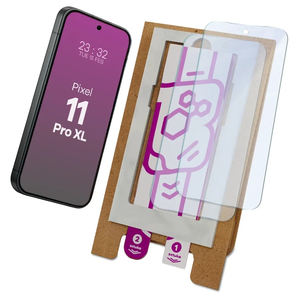 2x Szkło hybrydowe z eko aplikatorem Bizon Eplikator Hybrid Mule do Google Pixel 11 Pro XL