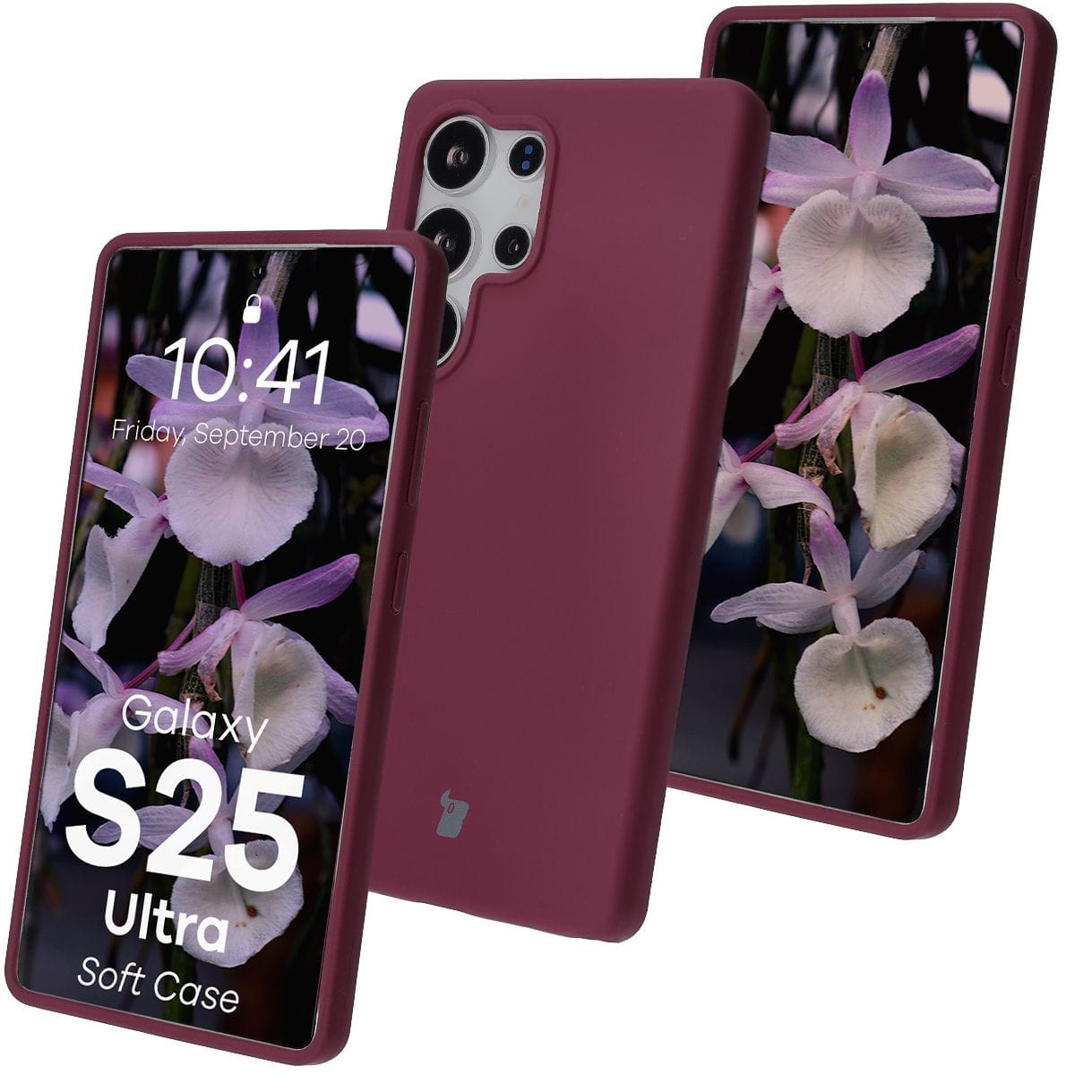 Image of Silikonowe etui Bizon Soft Case do Galaxy S25 Ultra, ciemnofioletowe
