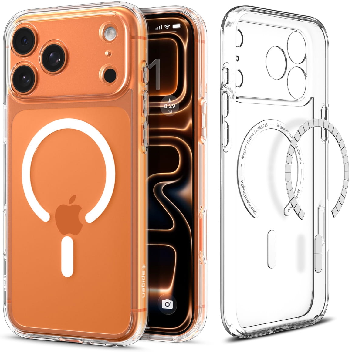 Etui Spigen Ultra Hybrid Mag do MagSafe do iPhone 17 Pro, przezroczysto-białe