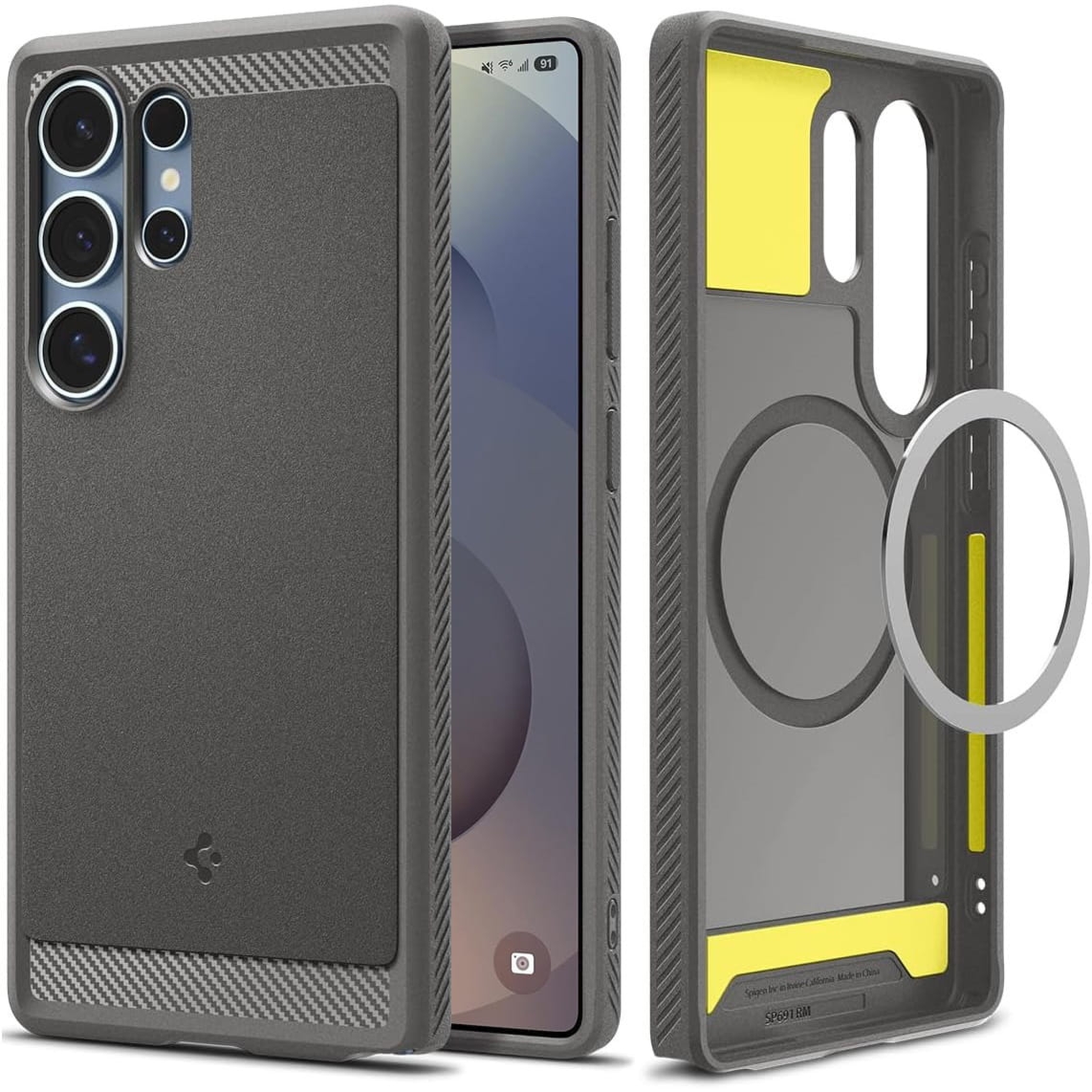 OUTLET: Etui Spigen Rugged Armor Mag do MagSafe do Galaxy S25 Ultra, szare
