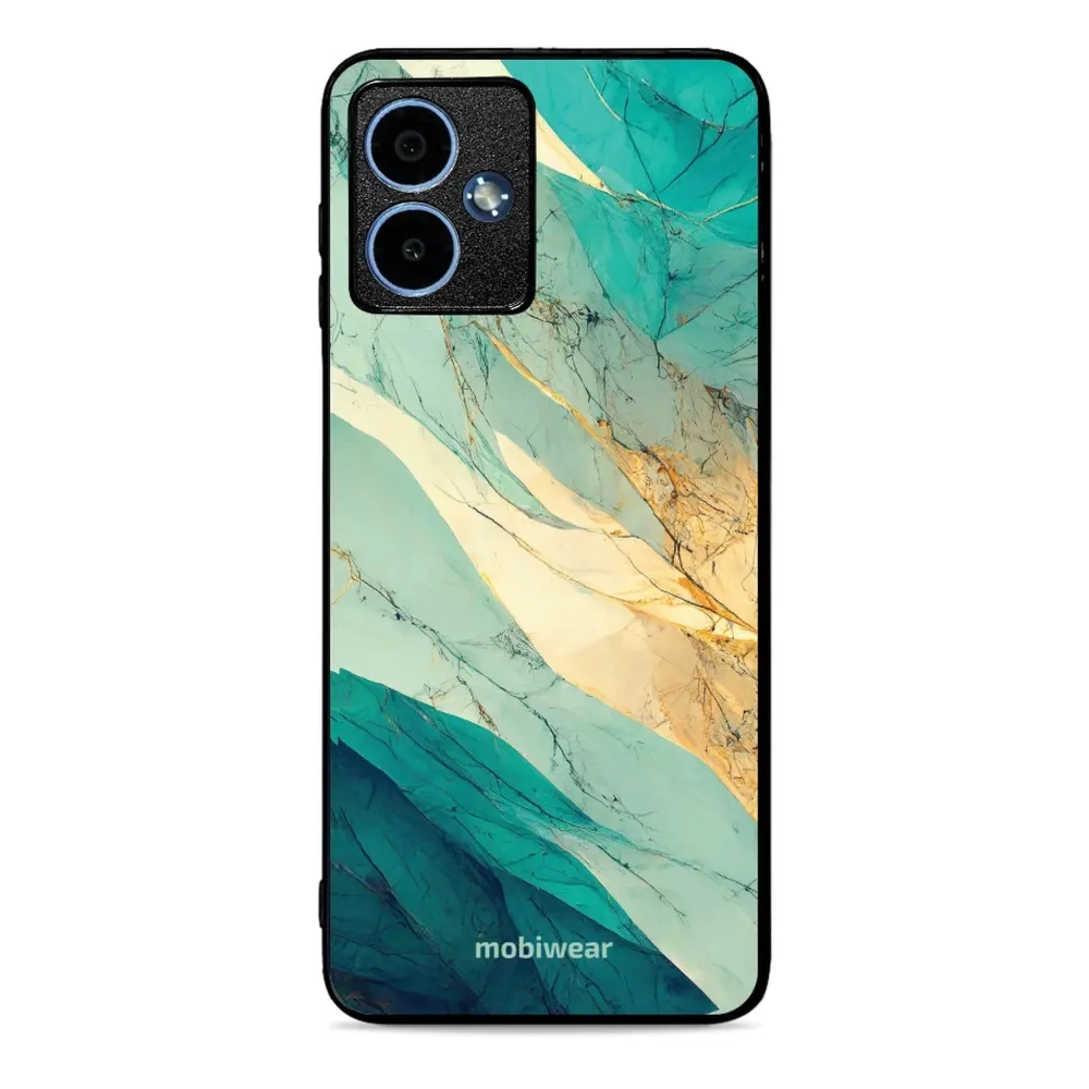 Etui ochronne do Motorola Moto G14, Mobiwear Glossy Case, turkusowy marmur