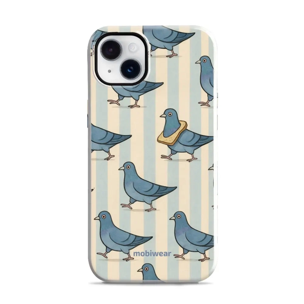 Etui ochronne do iPhone 14 Plus, Mobiwear Elite Pro, błękitne gołębie