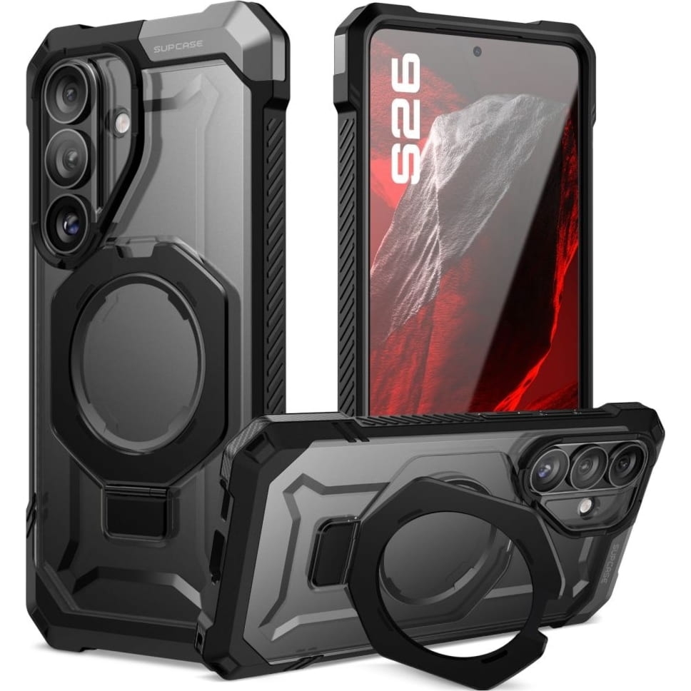 Etui pancerne Supcase UB Grip MagSafe do Galaxy S26, czarno-przezroczyste
