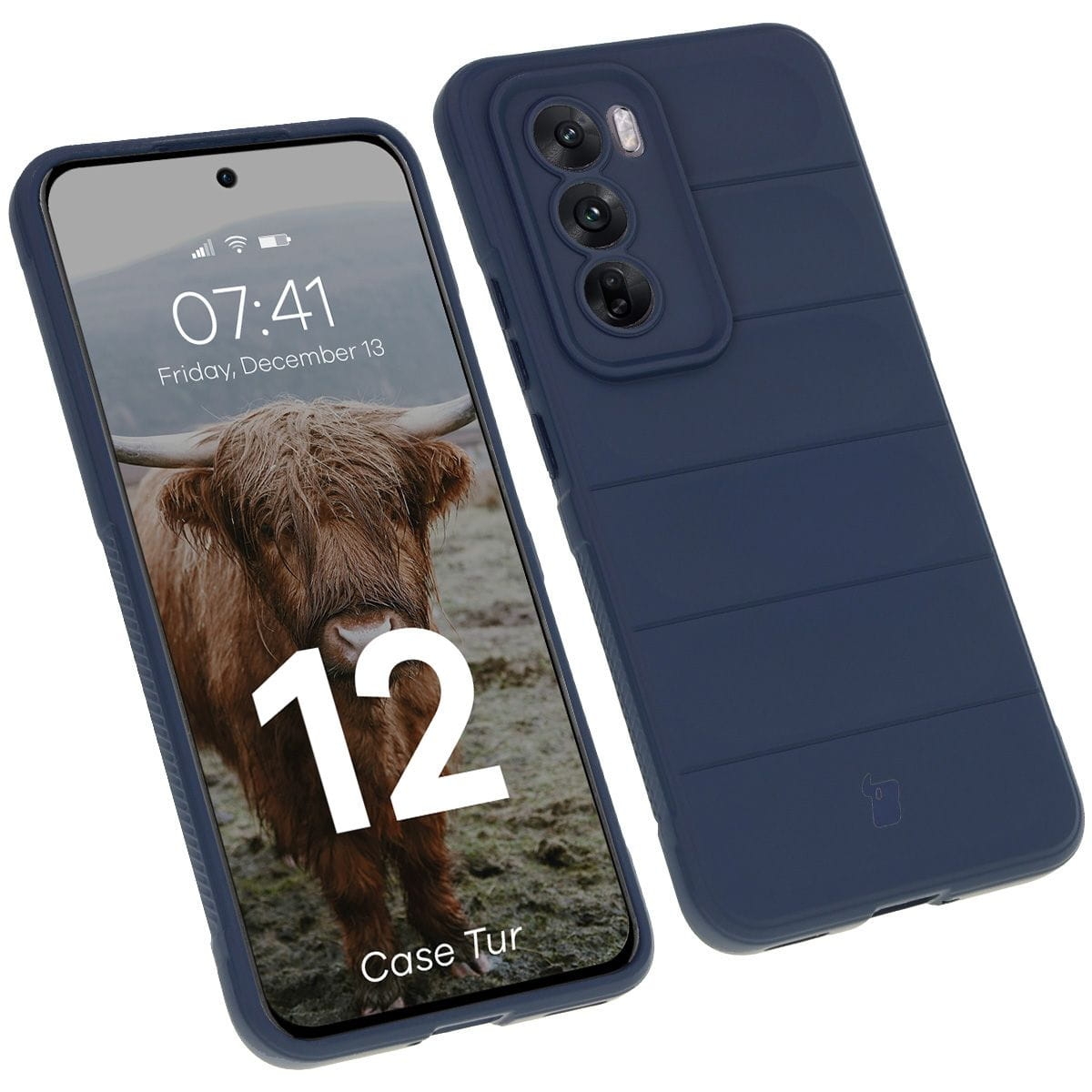Image of Pancerne etui Bizon Case Tur do Oppo Reno 12, granatowe