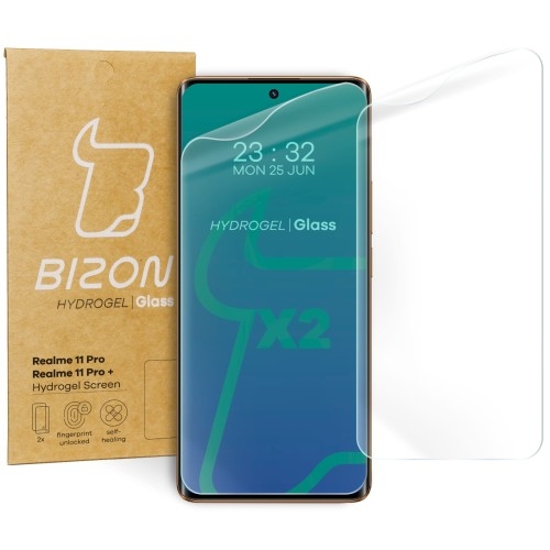 Image of Folia hydrożelowa na ekran Bizon Glass Hydrogel do Realme 11 Pro / 11 Pro +, 2 sztuki