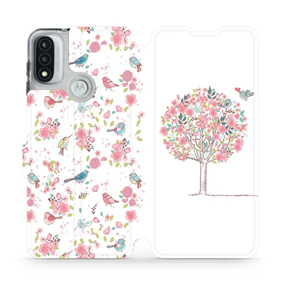 Etui z klapką do Motorola Moto E20, Mobiwear Book, różowy gaj