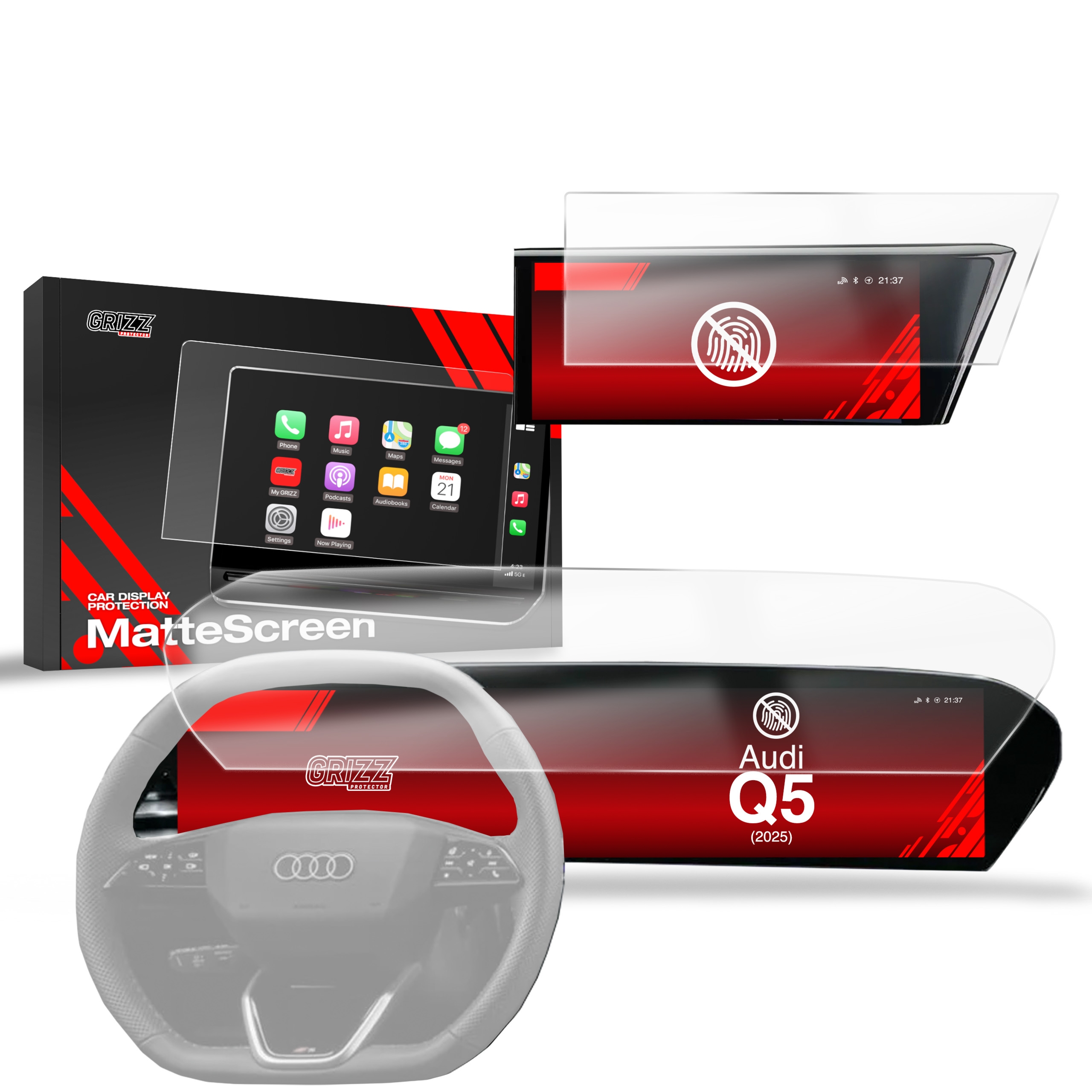 2w1 Folia antyodciskowa Grizz Protector do Audi Q5 14,5″ (2025-2026)