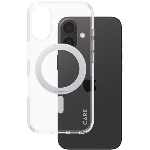 Image of Etui CARE by PanzerGlass Kickstand Case do MagSafe do iPhone 16, przezroczysto-srebrne