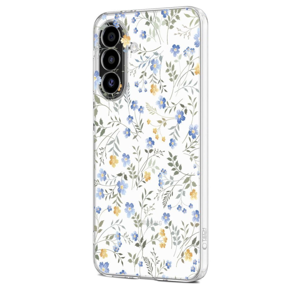 Etui Tech-Protect Flexair do Samsung Galaxy A17 5G / 4G, przezroczyste z kwiatowym wzorem