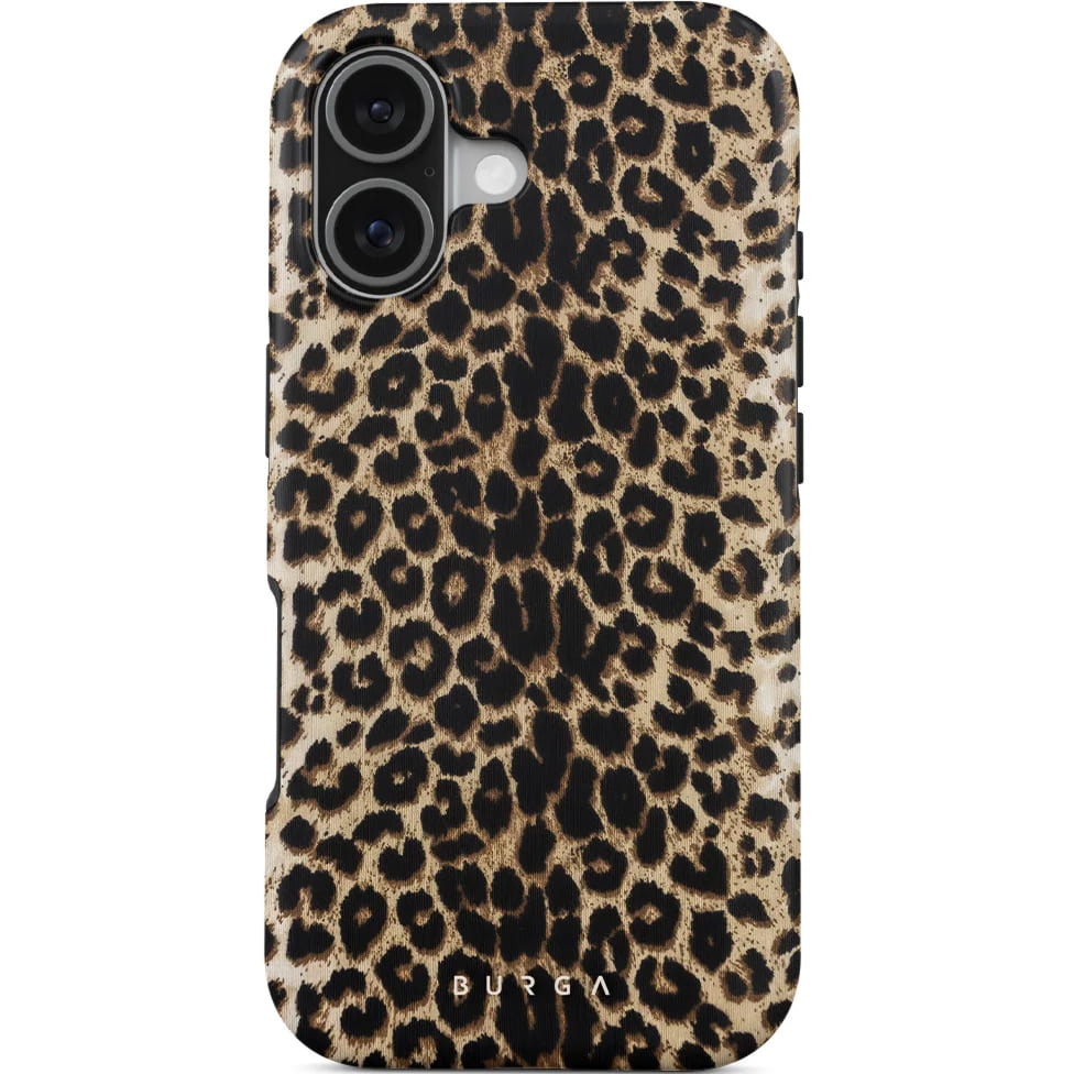 Etui Burga Player Tough Magnetic do iPhone 17, brązowe z panterką