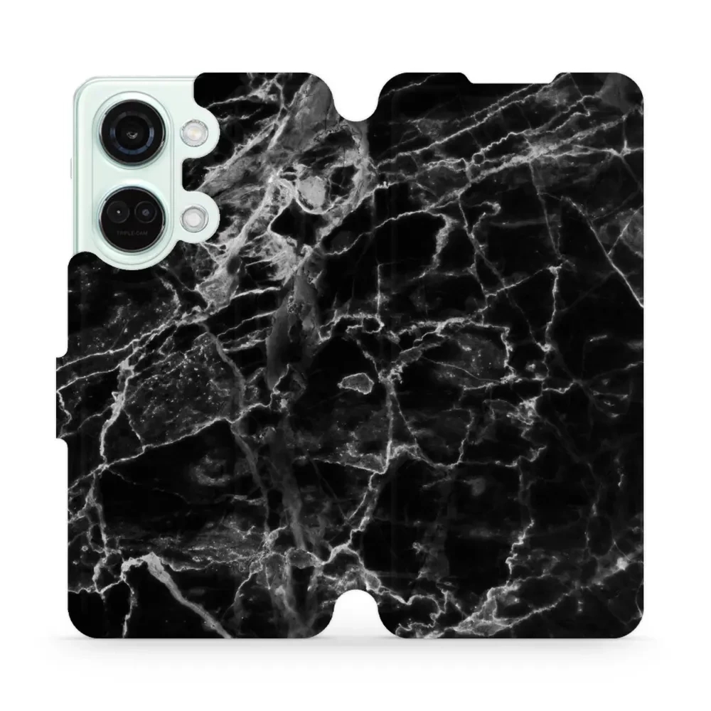 Etui z klapką do OnePlus Nord 3, Mobiwear Book, czarny marmur