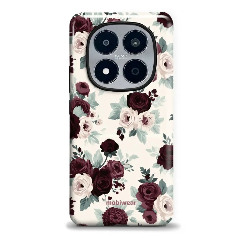 Etui ochronne do Xiaomi POCO M8 Pro 5G, Mobiwear Elite Pro, róże z szałwią na kremie