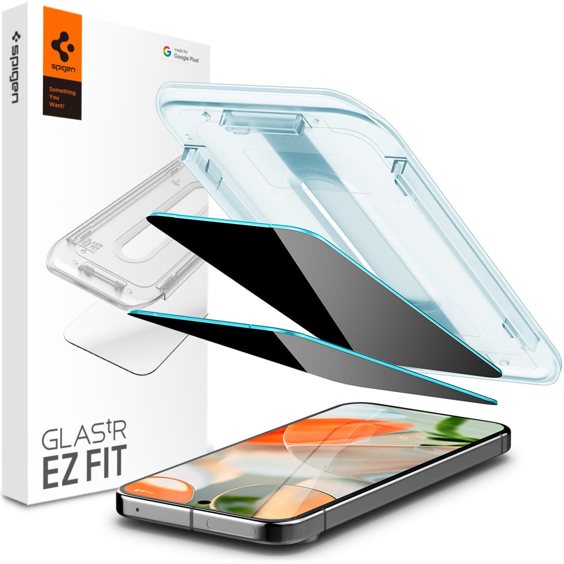 Szkło do etui + Aplikator Spigen Glas.tR Privacy EZ Fit 2-Pack do Google Pixel 10 / 10 Pro / 9 / 9 Pro