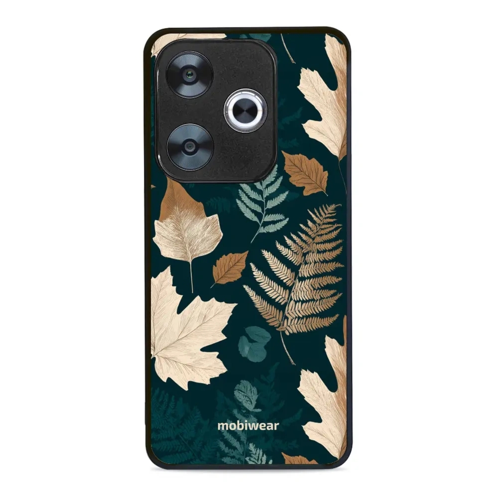 Etui ochronne do Xiaomi POCO F6, Mobiwear Glossy Case, zielnik z liści i paproci